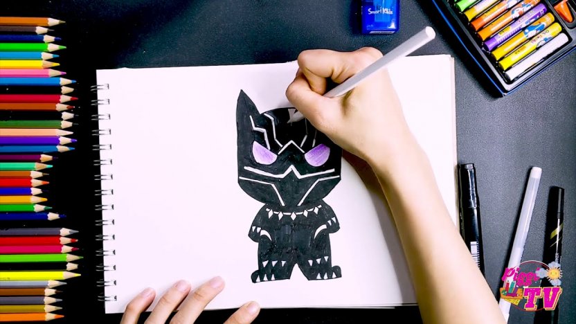 Hướng Dẫn Vẽ Chiến Binh Báo Đen How To Draw Black Panther Vẽ Black Panther  Black Panther Chibi